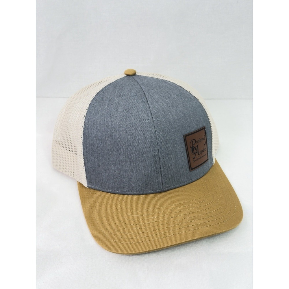 Cap America Trucker Hat Preferred Airparts Leather Patch Snapback Aviation Cap